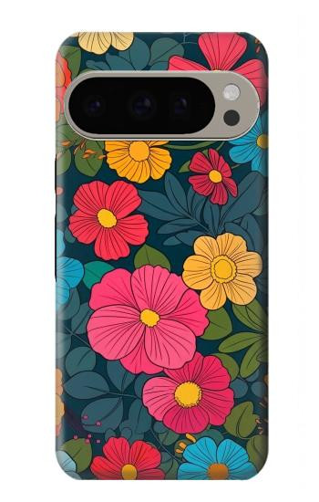 S4105 Vibrant Colorful Floral Pattern Case For Google Pixel 9 Pro