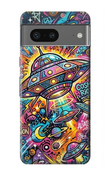 S4085 Cosmic Spaceship Psychedelic Art Case For Google Pixel 7a