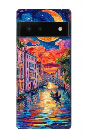 S4083 Colorful Painting Moonlit Venice City Case For Google Pixel 6