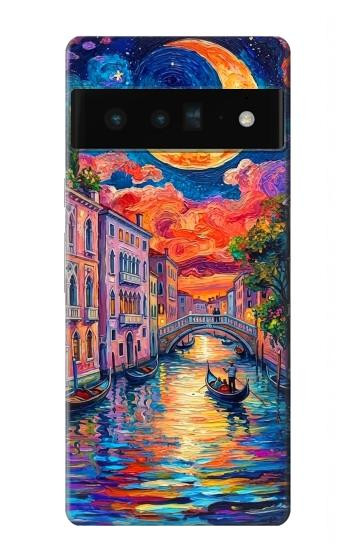 S4083 Colorful Painting Moonlit Venice City Case For Google Pixel 6 Pro