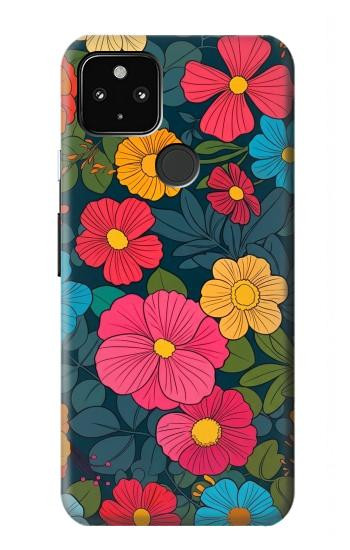 S4105 Vibrant Colorful Floral Pattern Case For Google Pixel 4a 5G