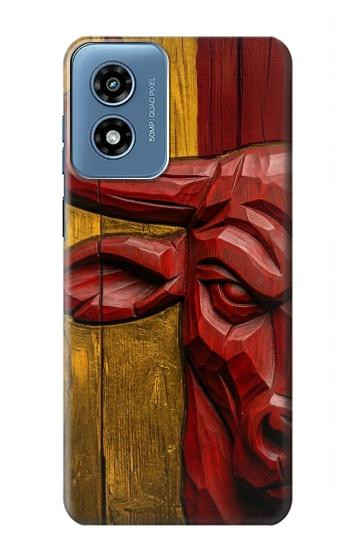 S4098 Span Bull Carved Artwork Case For Motorola Moto G Play 4G (2024)