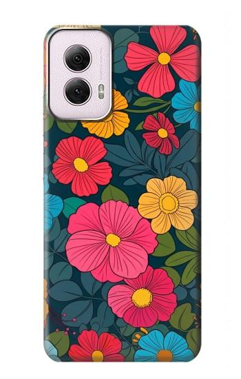 S4105 Vibrant Colorful Floral Pattern Case For Motorola Moto G Power 5G (2024)