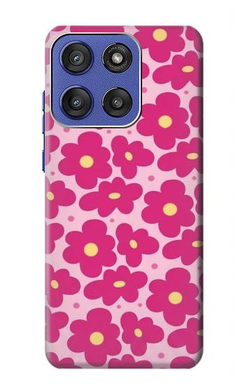 S4097 Pink Floral Seamless Pattern Design Case For Motorola Moto G Stylus 5G (2025,2026), Edge 60 Stylus