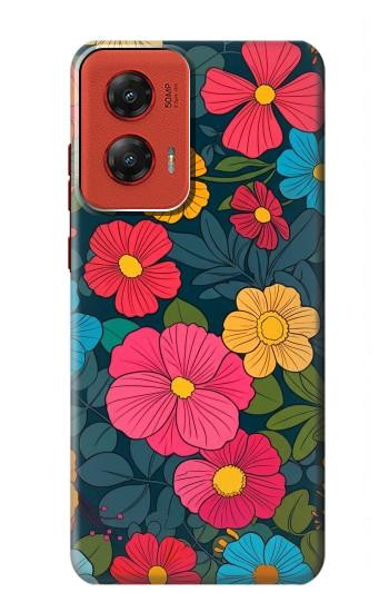 S4105 Vibrant Colorful Floral Pattern Case For Motorola Moto G Stylus 5G (2024)