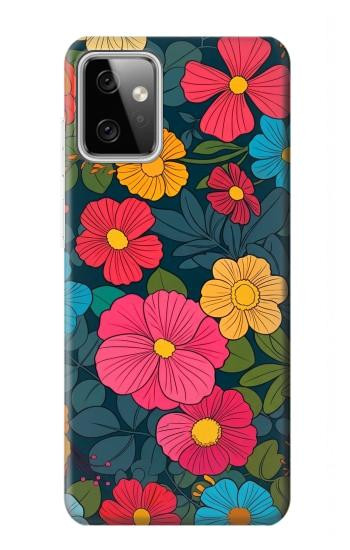 S4105 Vibrant Colorful Floral Pattern Case For Motorola Moto G Power (2023) 5G
