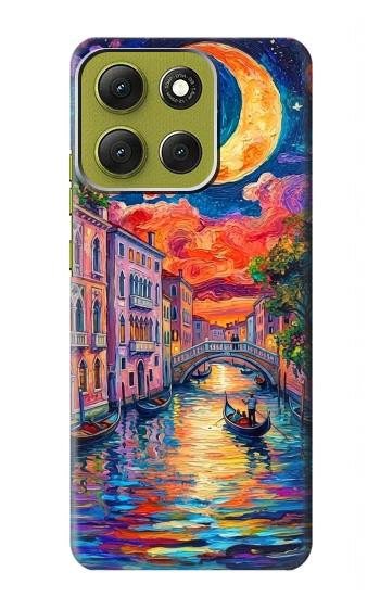 S4083 Colorful Painting Moonlit Venice City Case For Motorola Moto G86