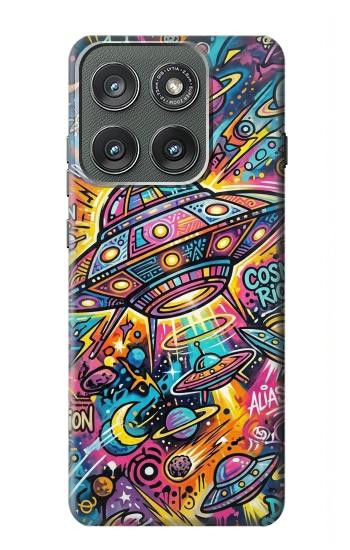 S4085 Cosmic Spaceship Psychedelic Art Case For Motorola Edge (2025)