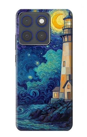S4092 Moonlit Lighthouse Coastal Painting Case For Motorola Edge 70