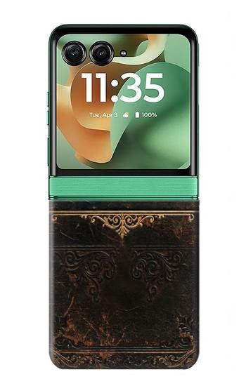 S4109 Vintage Antique Bible Book Cover Art Case For Motorola Razr 70+,60+, Razr+ (2026, 2025, 2024)