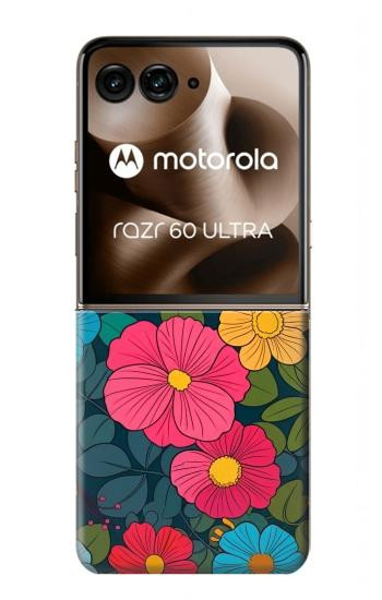 S4105 Vibrant Colorful Floral Pattern Case For Motorola Razr 70 Ultra, 60 Ultra, 50 Ultra, Ultra 2026, Ultra 2025