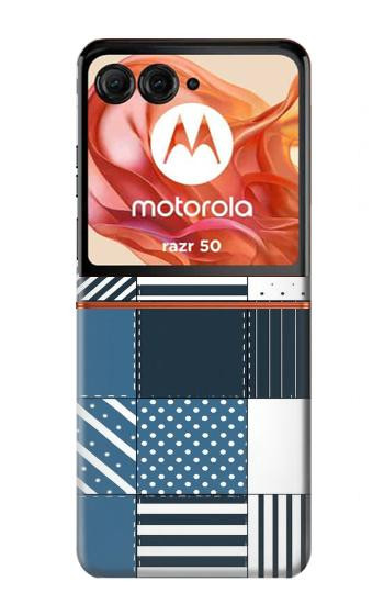 S4082 Modern Geometric Patchwork Pattern Case For Motorola Razr 70,60,50, Razr (2026, 2025, 2024)