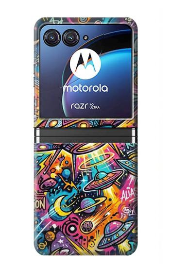 S4085 Cosmic Spaceship Psychedelic Art Case For Motorola Razr 40 Ultra