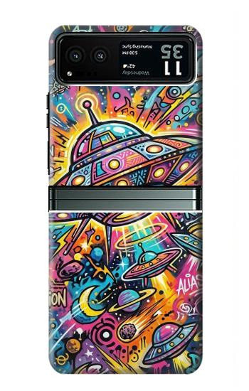 S4085 Cosmic Spaceship Psychedelic Art Case For Motorola Razr 40