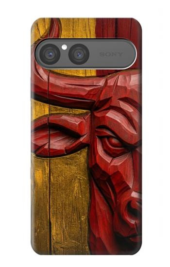 S4098 Span Bull Carved Artwork Case For Sony Xperia 10 VII