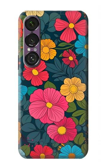 S4105 Vibrant Colorful Floral Pattern Case For Sony Xperia 1 VII