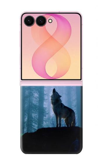 S0935 Wolf Howling in Forest Case For Samsung Galaxy Z Flip 8