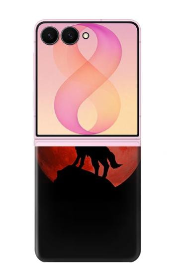 S2955 Wolf Howling Red Moon Case For Samsung Galaxy Z Flip 8