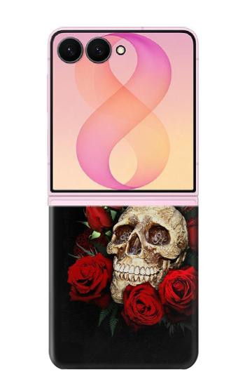 S3753 Dark Gothic Goth Skull Roses Case For Samsung Galaxy Z Flip 8