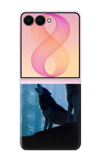 S4053 Two Wolves Couple Howling Forest Case For Samsung Galaxy Z Flip 8