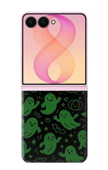 S4087 Cute Green Ghost Cartoon Pattern Case For Samsung Galaxy Z Flip 8