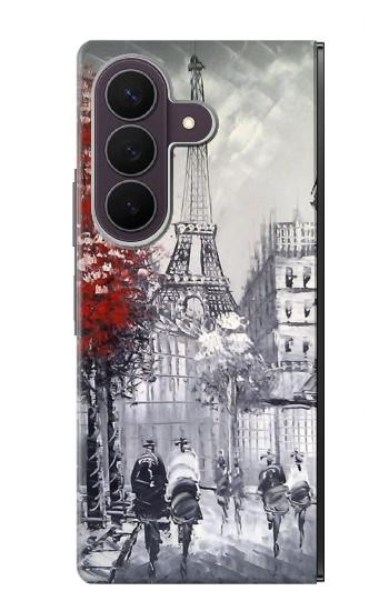 S1295 Eiffel Painting of Paris Case For Samsung Galaxy Z Fold 8 Ultra