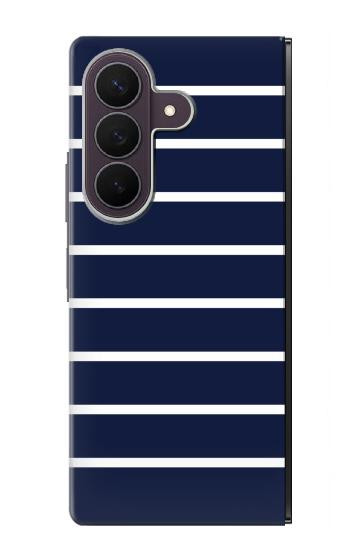 S2767 Navy White Striped Case For Samsung Galaxy Z Fold 8 Ultra
