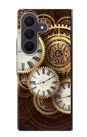 S3172 Gold Clock Live Case For Samsung Galaxy Z Fold 8 Ultra
