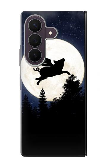 S3289 Flying Pig Full Moon Night Case For Samsung Galaxy Z Fold 8 Ultra
