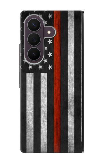 S3472 Firefighter Thin Red Line Flag Case For Samsung Galaxy Z Fold 8 Ultra