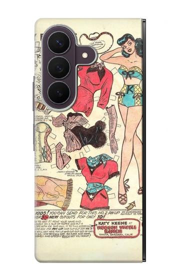 S3820 Vintage Cowgirl Fashion Paper Doll Case For Samsung Galaxy Z Fold 8 Ultra