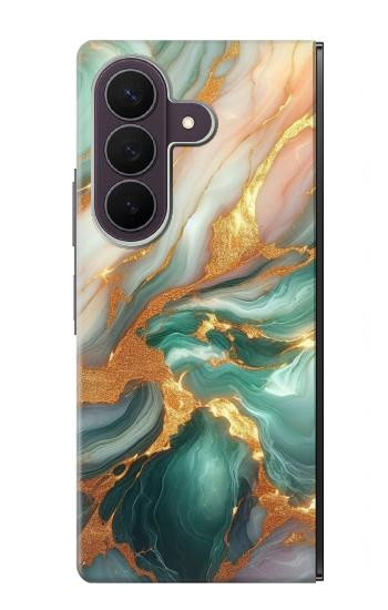 S3993 Green Marble Gold Veins Case For Samsung Galaxy Z Fold 8 Ultra