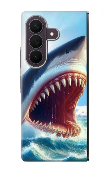 S4004 Oil Color Painting Giant Shark Case For Samsung Galaxy Z Fold 8 Ultra