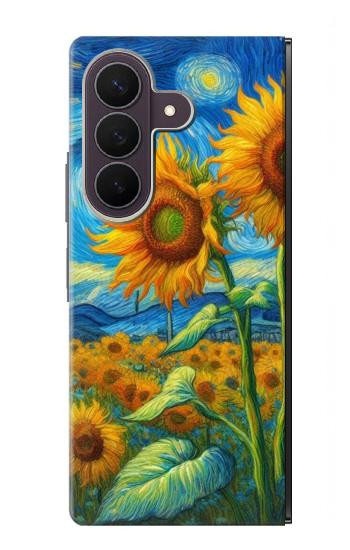 S4019 Sunflower Van Gogh Style Case For Samsung Galaxy Z Fold 8 Ultra