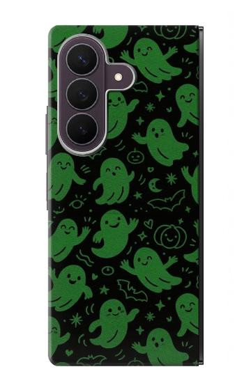 S4087 Cute Green Ghost Cartoon Pattern Case For Samsung Galaxy Z Fold 8 Ultra