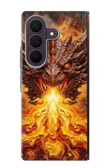 S4090 Epic Fire Dragon Fantasy Illustration Case For Samsung Galaxy Z Fold 8 Ultra