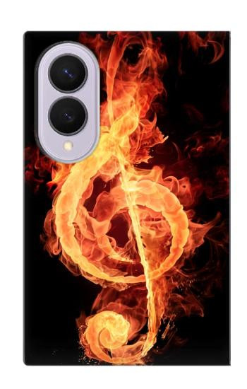 S0493 Music Note Burn Case For Samsung Galaxy Z Fold 8