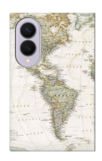 S0604 World Map Case For Samsung Galaxy Z Fold 8
