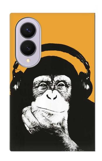 S2324 Funny Monkey with Headphone Pop Music Case For Samsung Galaxy Z Fold 8