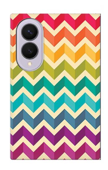 S2362 Rainbow Colorful Shavron Zig Zag Pattern Case For Samsung Galaxy Z Fold 8
