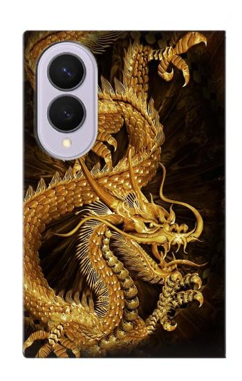 S2804 Chinese Gold Dragon Printed Case For Samsung Galaxy Z Fold 8