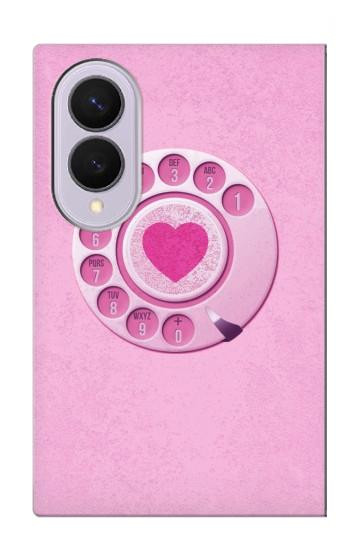 S2847 Pink Retro Rotary Phone Case For Samsung Galaxy Z Fold 8