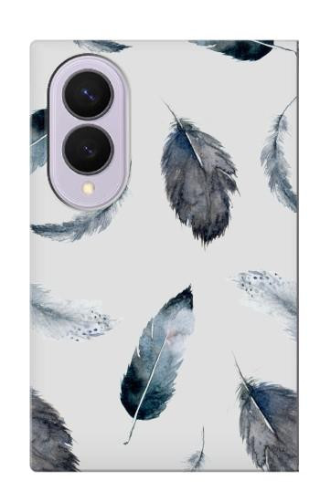 S3085 Feather Paint Pattern Case For Samsung Galaxy Z Fold 8