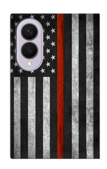 S3472 Firefighter Thin Red Line Flag Case For Samsung Galaxy Z Fold 8
