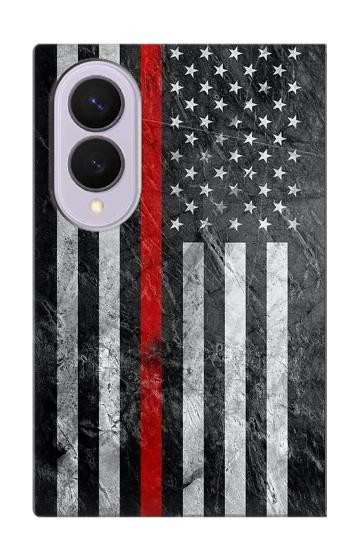 S3687 Firefighter Thin Red Line American Flag Case For Samsung Galaxy Z Fold 8