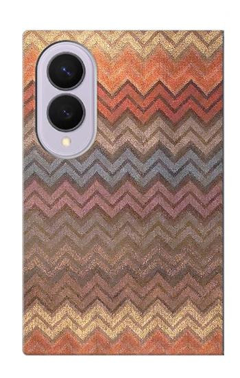 S3752 Zigzag Fabric Pattern Graphic Printed Case For Samsung Galaxy Z Fold 8