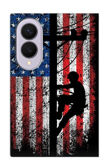 S3803 Electrician Lineman American Flag Case For Samsung Galaxy Z Fold 8