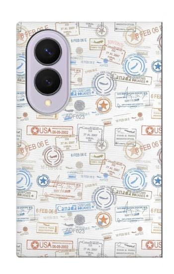 S3903 Travel Stamps Case For Samsung Galaxy Z Fold 8
