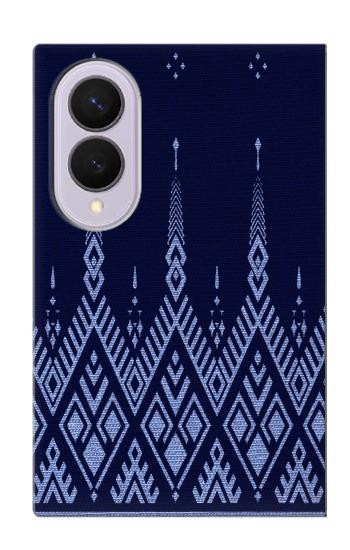 S3950 Textile Thai Blue Pattern Case For Samsung Galaxy Z Fold 8
