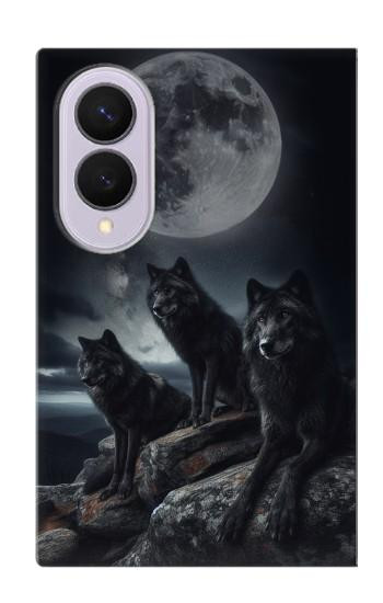 S3970 Black Wolf Full Moon Case For Samsung Galaxy Z Fold 8